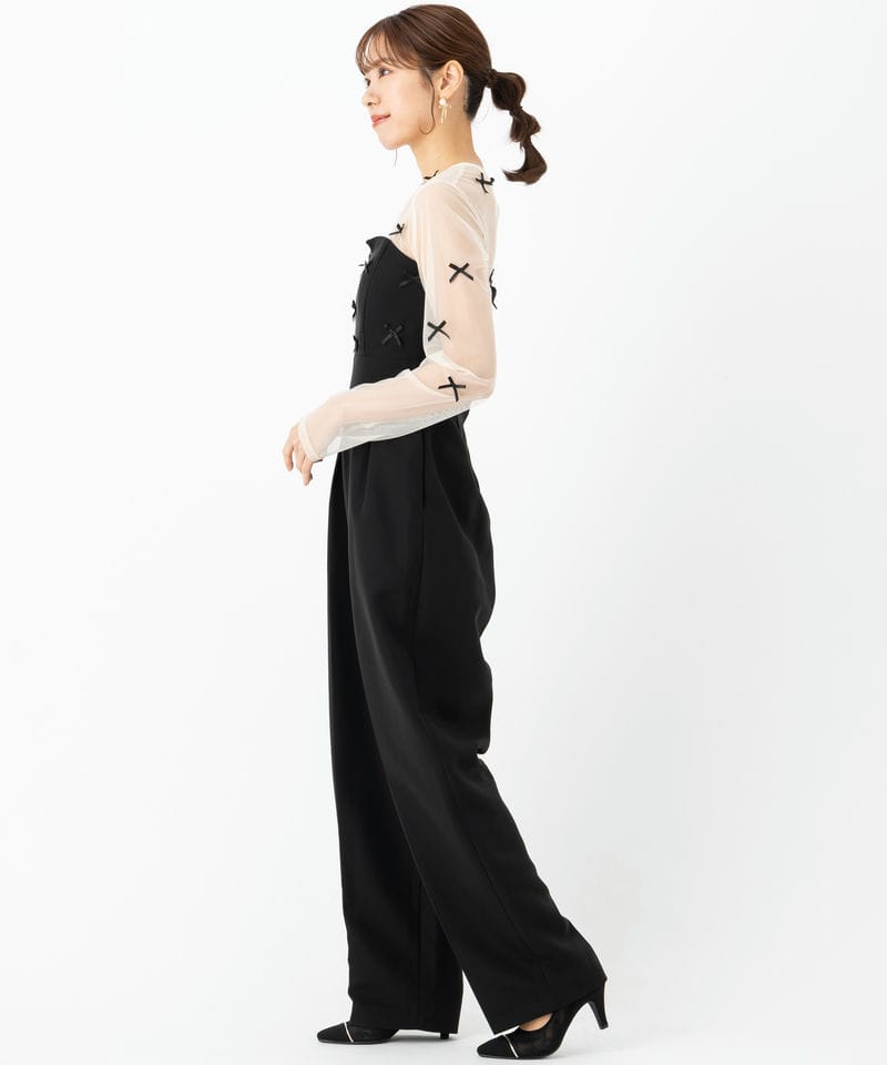 LAGUNAMOON ラグナムーン LADYリボンパンツドレス ブラック系 | 結婚式