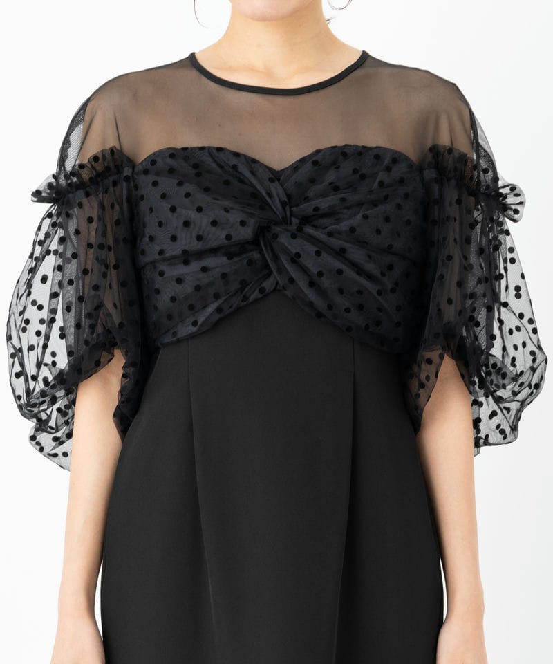 ANDRESD アンドレスド フロッキードットドレス ブラック系 | 結婚式