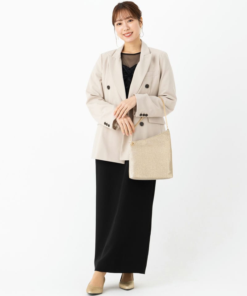 ANDRESD アンドレスド フロッキードットドレス ブラック系 | 結婚式