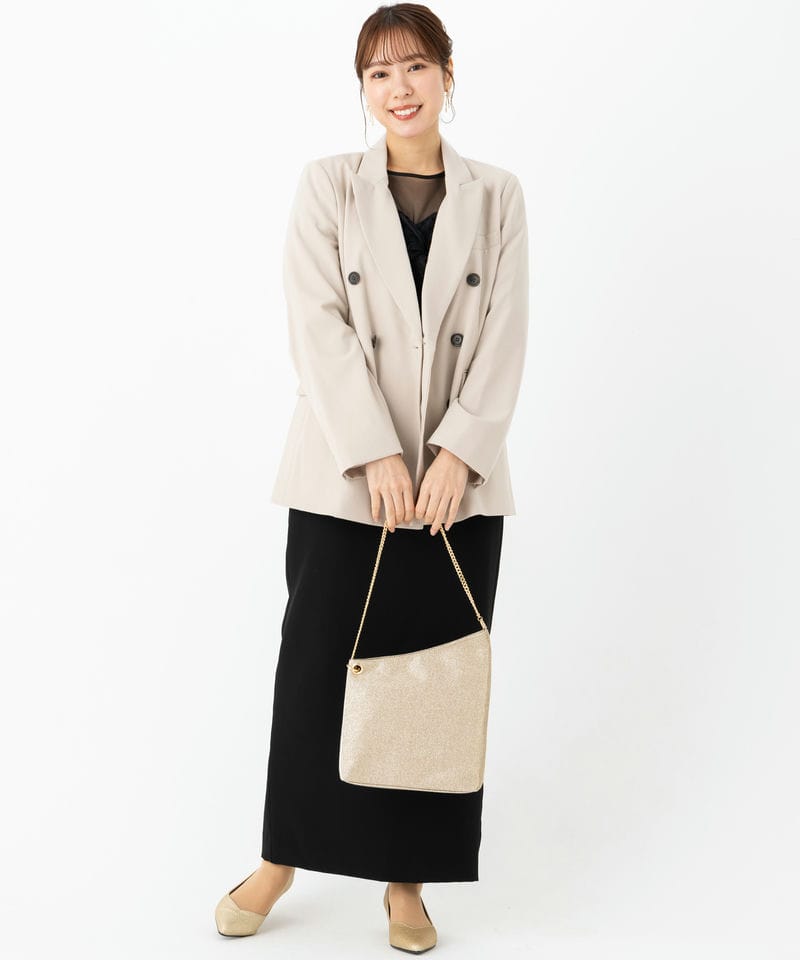 ANDRESD アンドレスド フロッキードットドレス ブラック系 | 結婚式