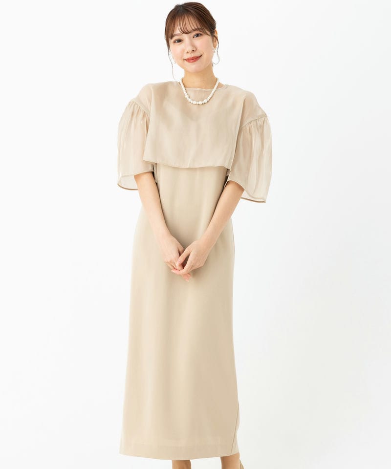 anuans アニュアンス レイヤードコンビネーションドレス ネイビー系