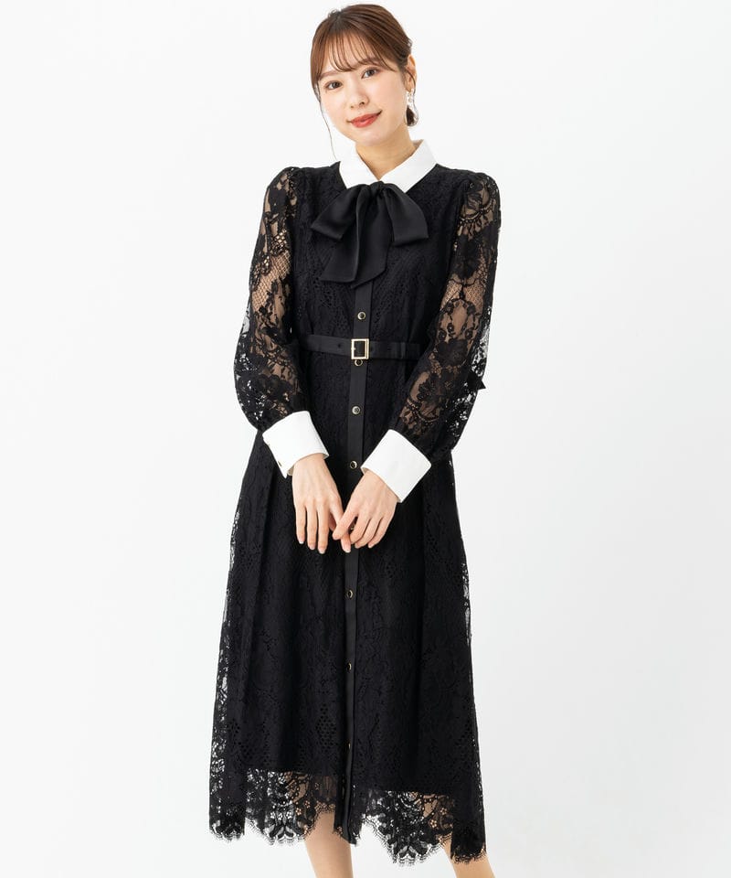 CELFORD セルフォード エンブロイダリーカラーポンチワンピース