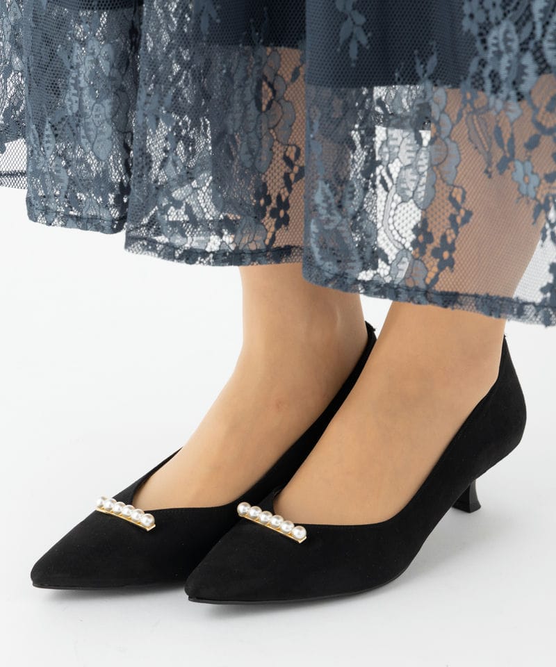 Le Talon ル タロン パールラインパンプス ブラック系 | 結婚式