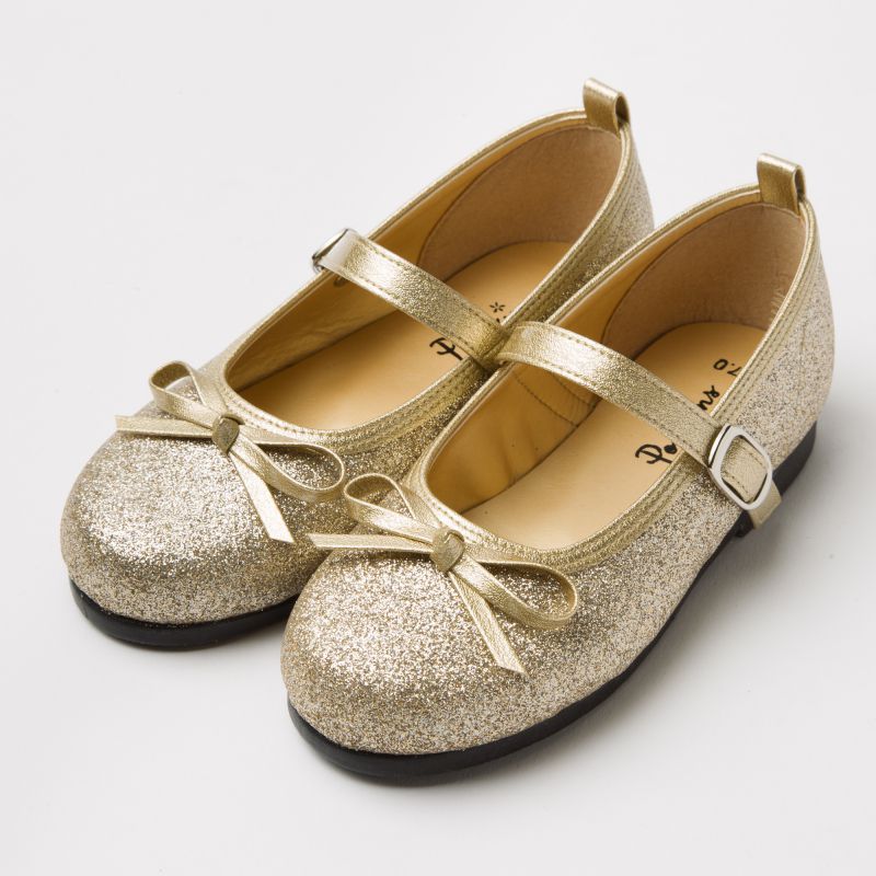 KIDS 【キッズ】グリッターバレエシューズ ゴールド系 | 結婚式