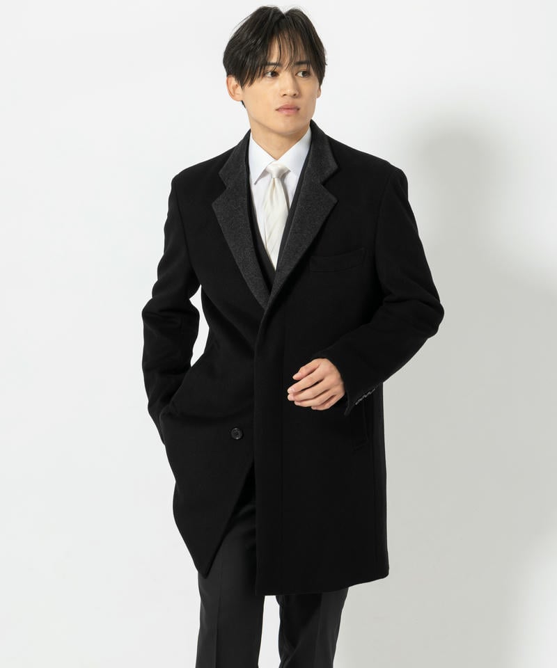 BEAUTY&YOUTH ソリッド120S・メルトンチェスターコート グレー系