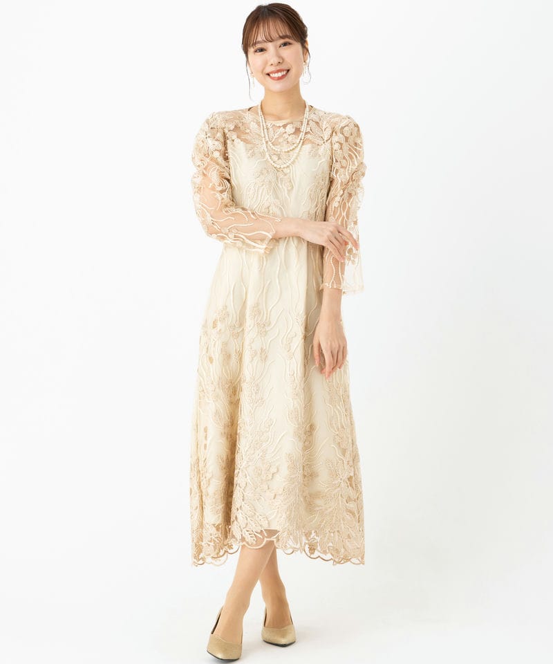 Select Shop 【ドレス2点セット】フローイングリーフエンブロイダリー Select Shop 【ドレス2点セット】フローイングリーフエンブロイダリー