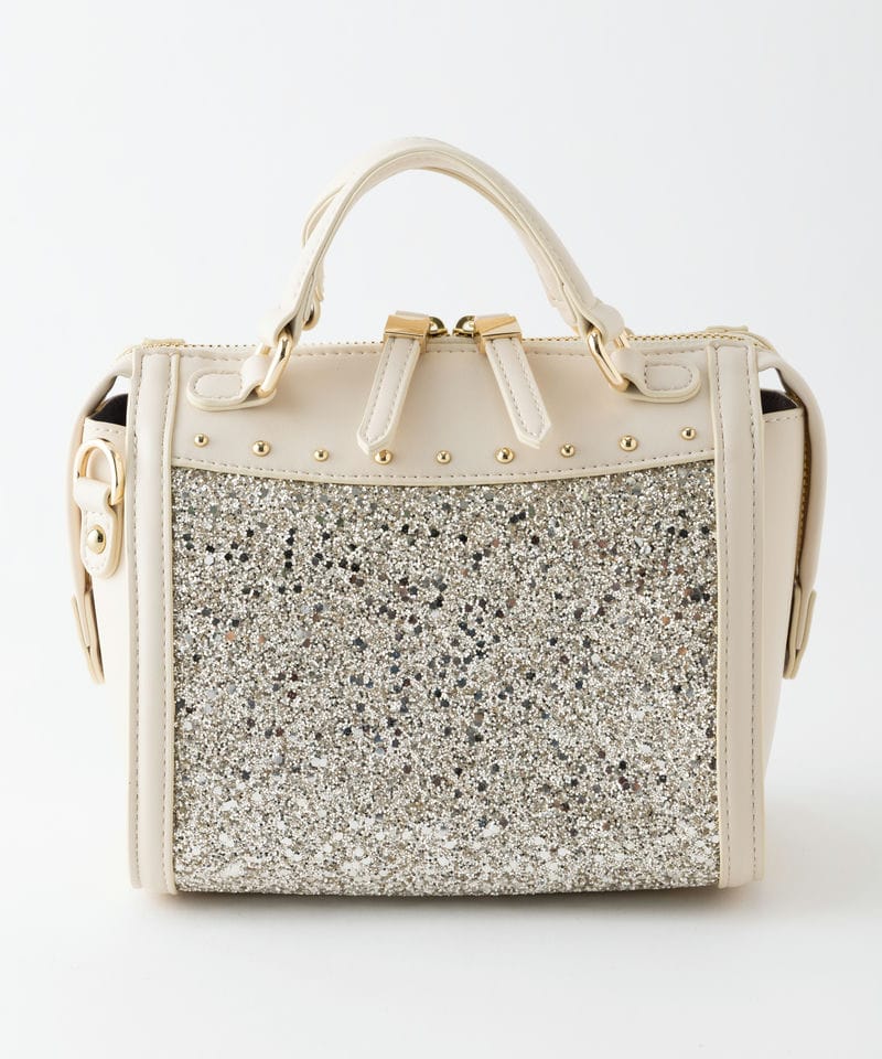 DIANA ダイアナ グリッターミニボストンバッグ ベージュ系 | 結婚式