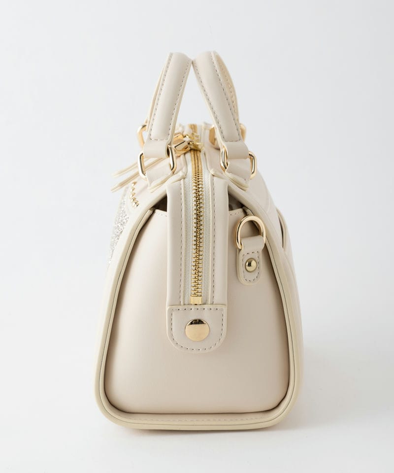 DIANA ダイアナ グリッターミニボストンバッグ ベージュ系 | 結婚式