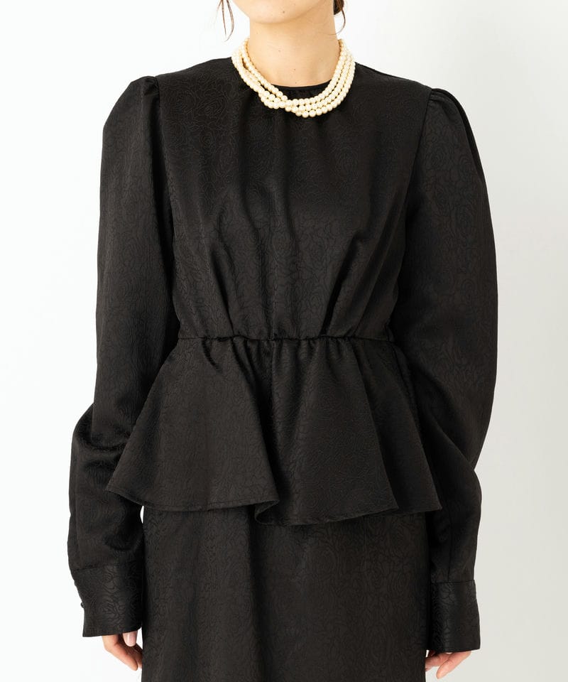 Ameri vintage LADY LIKE PEPLUM DRESS 黒 【公式通販】