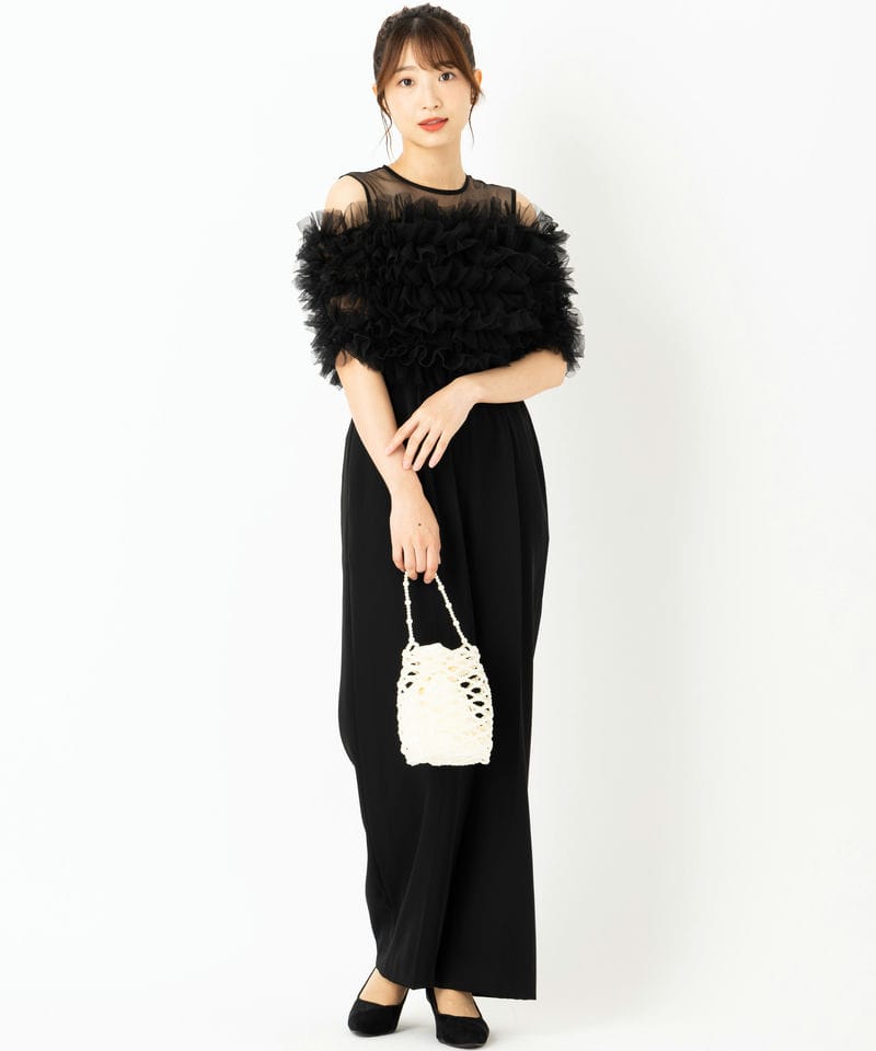 LAGUNAMOON ラグナムーン LADYチュールオフショルパンツドレス
