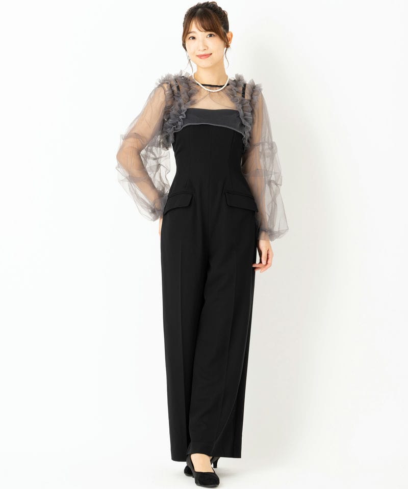 LilyBrown リリーブラウン チュールボレロセットコンビネゾン ブラック