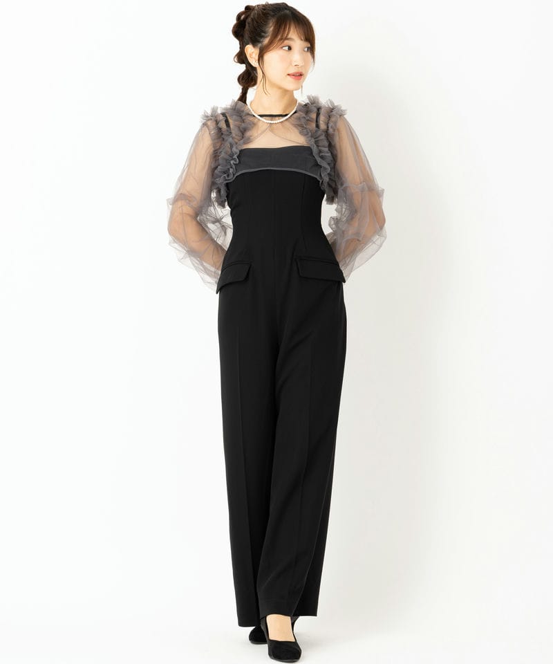 LilyBrown リリーブラウン チュールボレロセットコンビネゾン ブラック