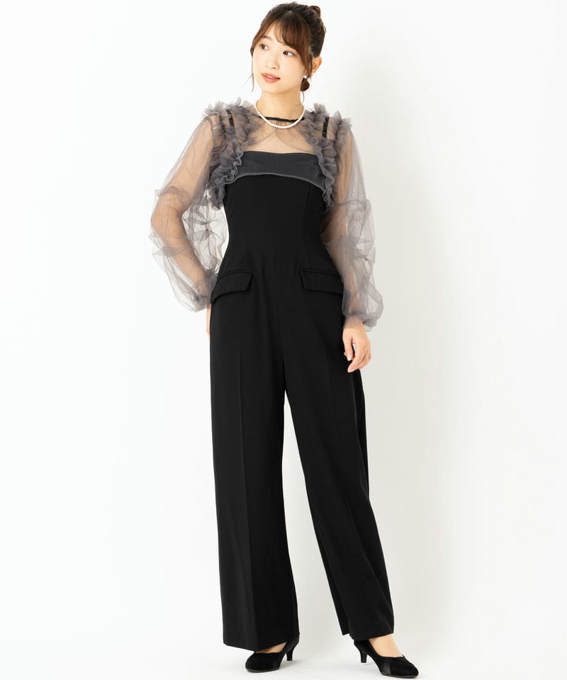 LilyBrown リリーブラウン チュールボレロセットコンビネゾン ブラック