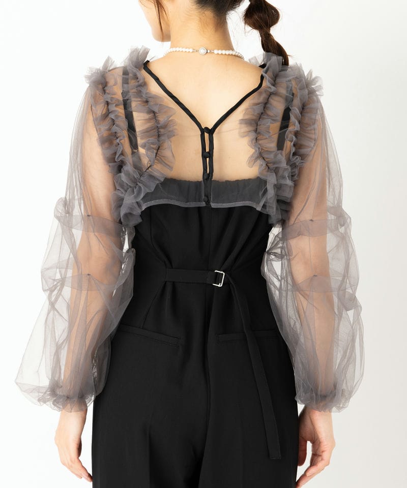LilyBrown リリーブラウン チュールボレロセットコンビネゾン ブラック