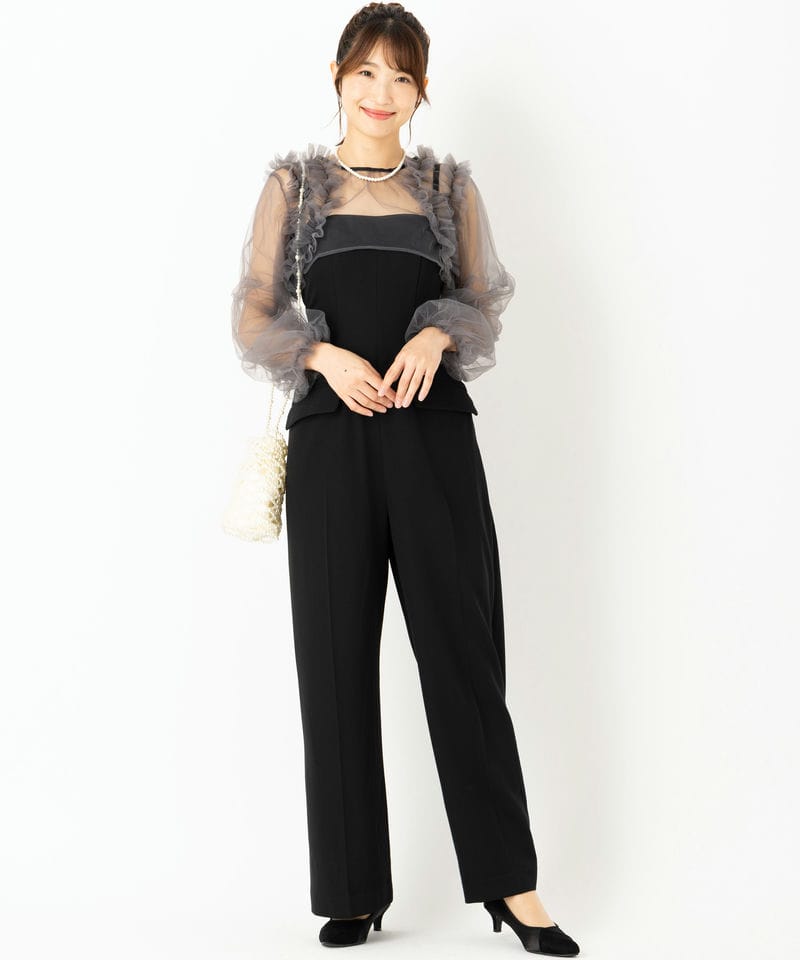 LilyBrown リリーブラウン チュールボレロセットコンビネゾン ブラック