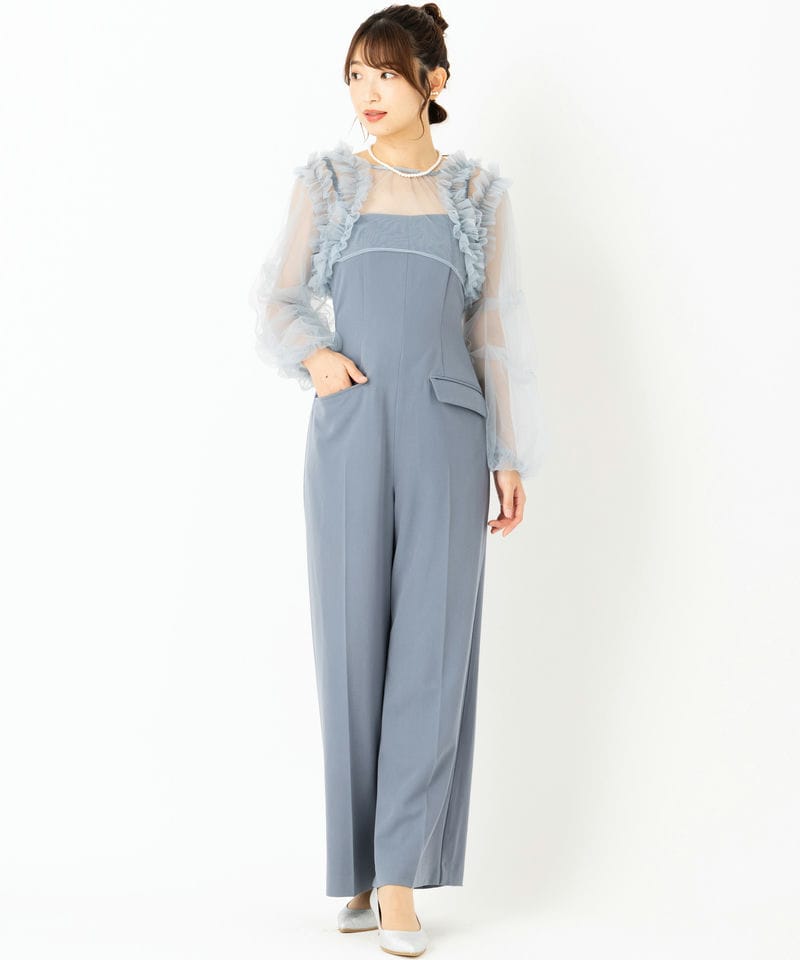 LilyBrown リリーブラウン チュールボレロセットコンビネゾン ブルー系