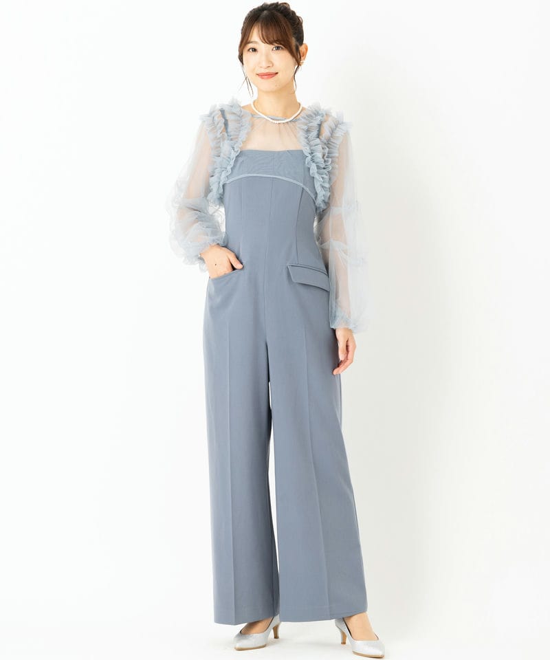 LilyBrown リリーブラウン チュールボレロセットコンビネゾン ブルー系