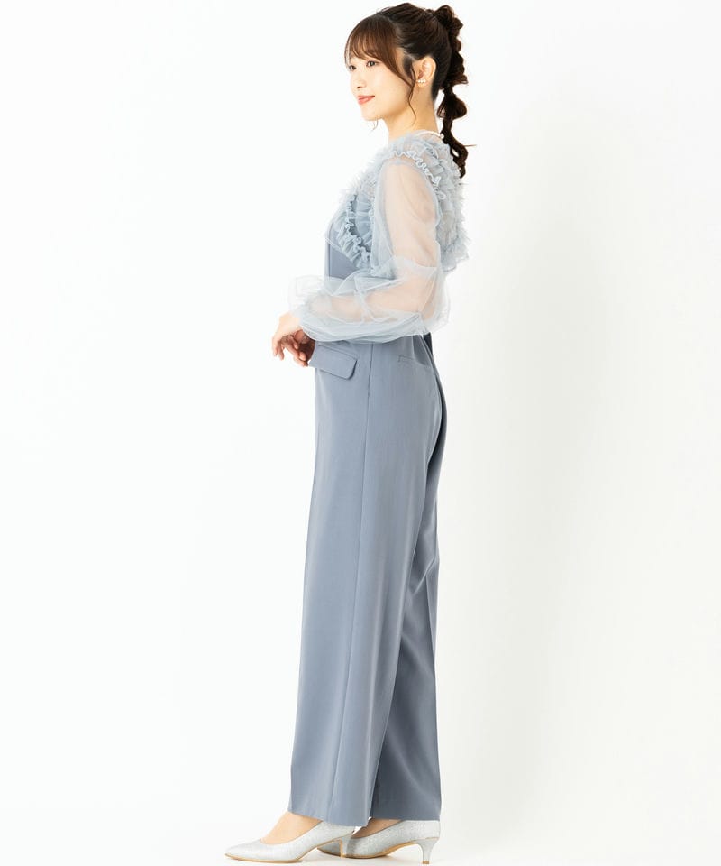 LilyBrown リリーブラウン チュールボレロセットコンビネゾン ブルー系