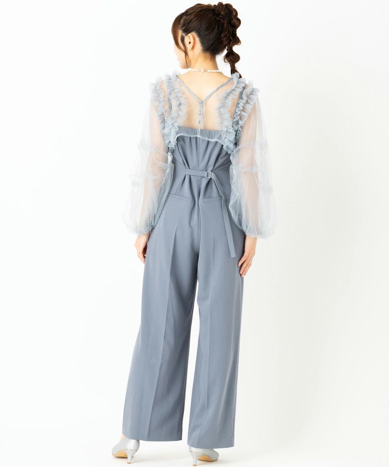 LilyBrown リリーブラウン チュールボレロセットコンビネゾン ブルー系