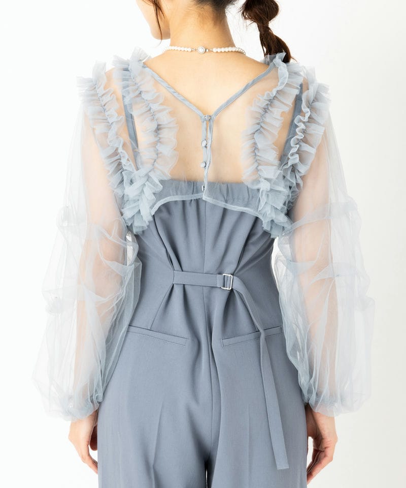 LilyBrown リリーブラウン チュールボレロセットコンビネゾン ブルー系