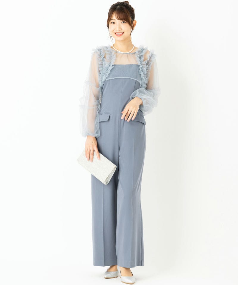 LilyBrown リリーブラウン チュールボレロセットコンビネゾン ブルー系