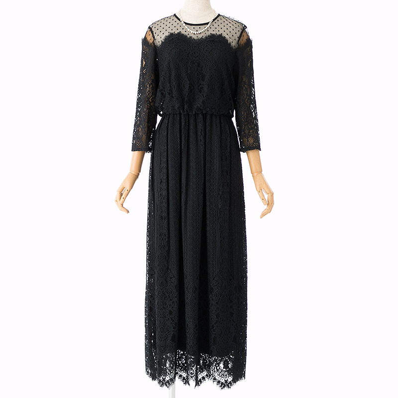 専用です♡ ADAM ET ROPE’ チュールパネルレースブラウス ルミネ限定 ADAM ET ROPE'（アダムエロペ） ワンピース チュールパネルレース
