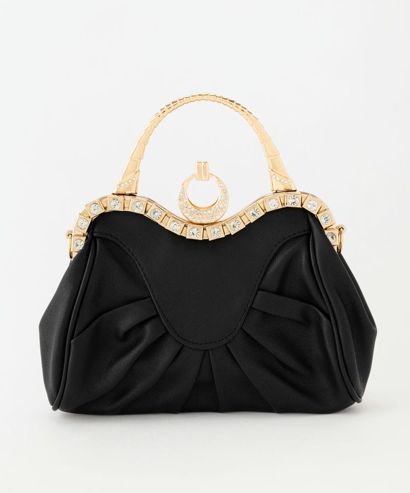 DIANA ダイアナ グリッターミニボストンバッグ ブラック系 | 結婚式