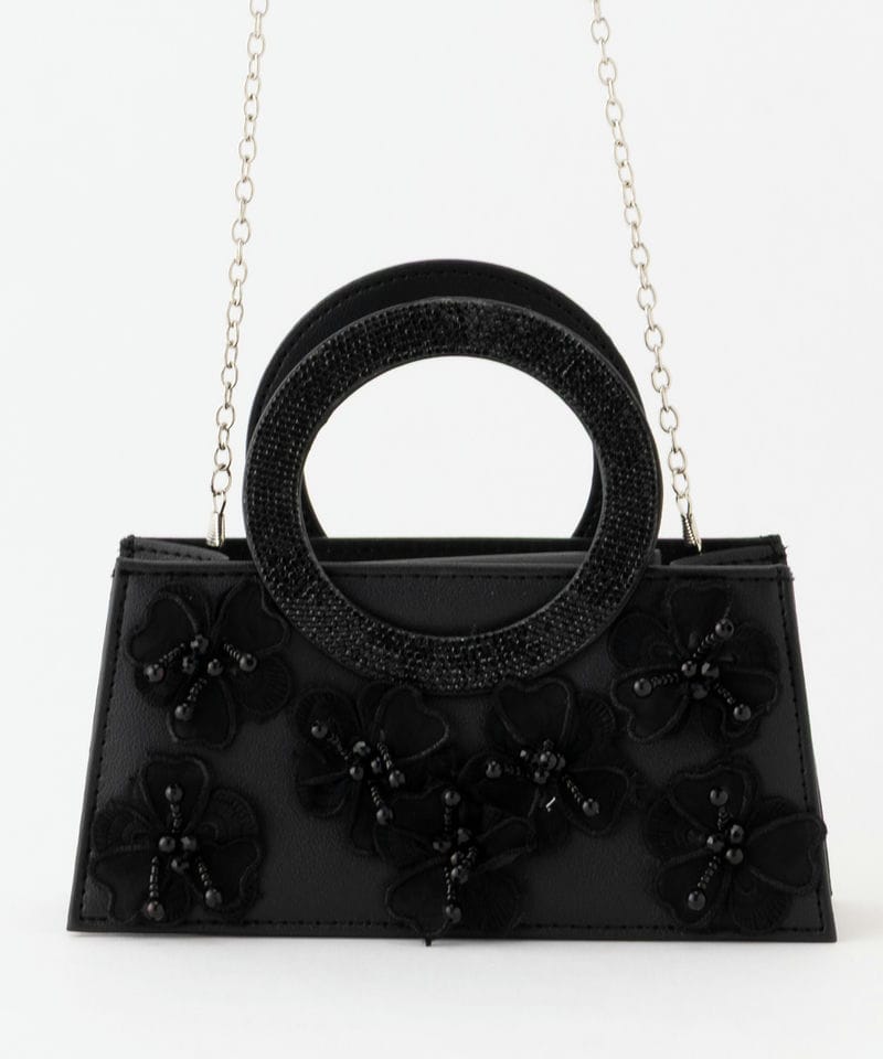 DIANA ダイアナ グリッターミニボストンバッグ ブラック系 | 結婚式