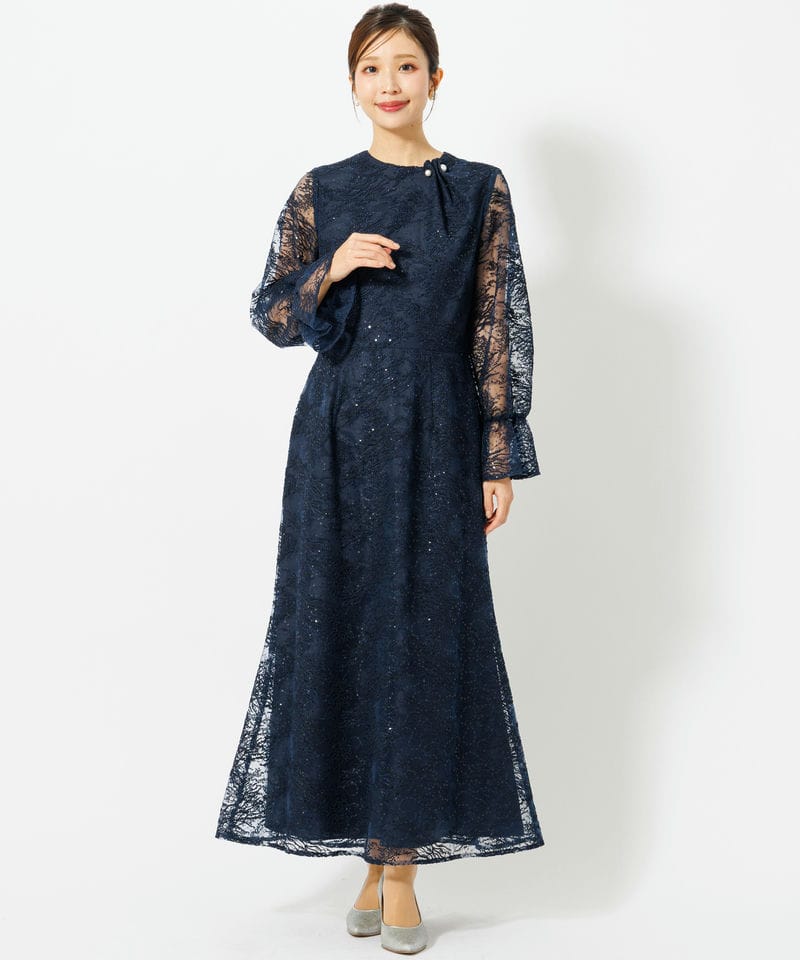 SNIDEL スナイデル ボレロセットジャガードドレス ブラック系 | 結婚式