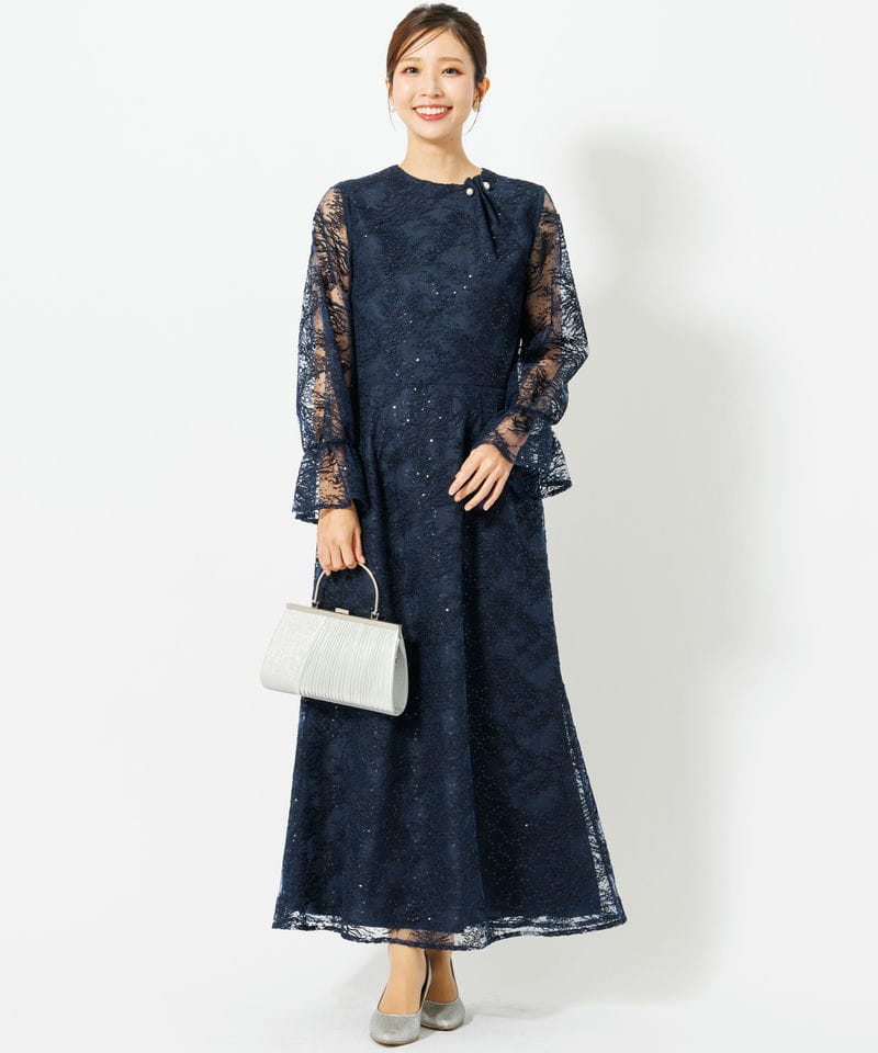 Kaene カエン オケージョンドレス NAVY kaene 【マザーズドレス】カエン ポワンティレマーメイドドレス