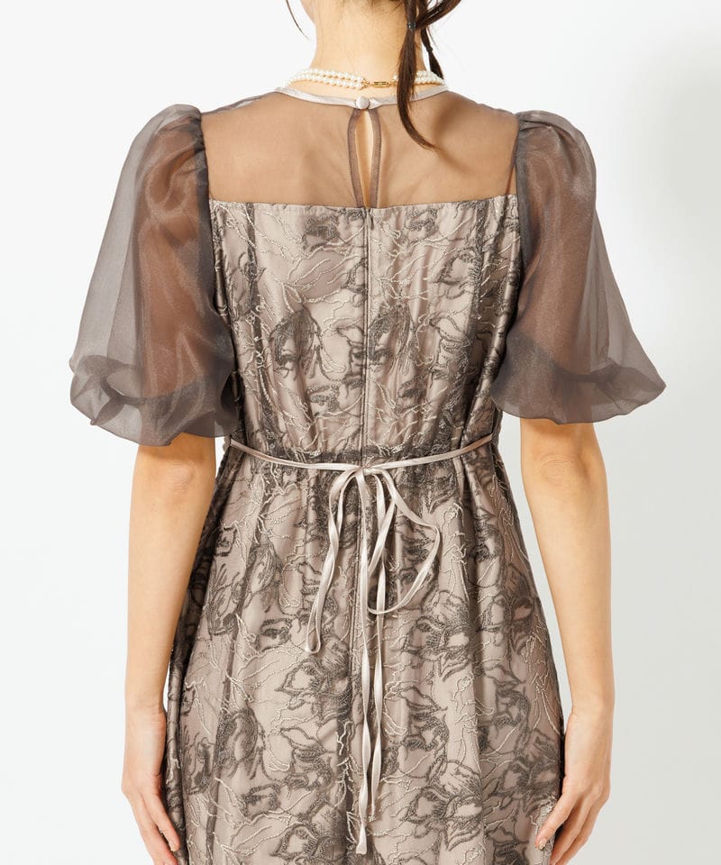 Dorry Doll ドリードール ニュアンスフラワーレースドレス ブラウン系