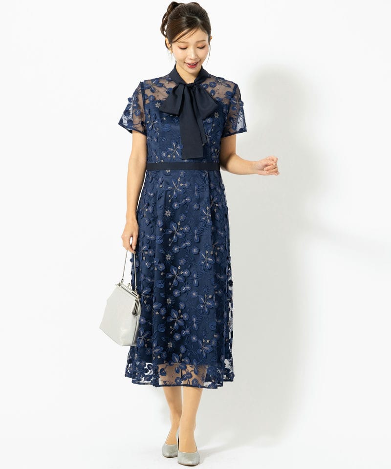 GRACE CONTINENTAL グレースコンチネンタル フラワーフレアドレス
