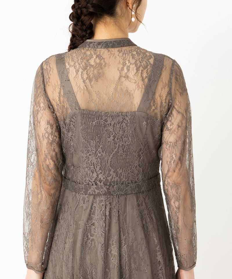 Select Shop フロントボタンチャイナ風総レースドレス その他 x