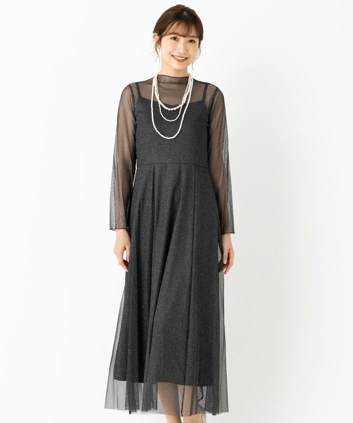 kaene カエン ラメチュールメロウドレス ブラック系 | 結婚式