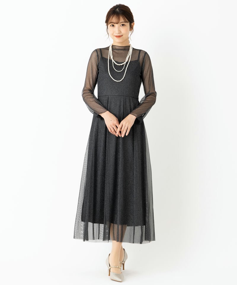 kaene カエン ラメチュールメロウドレス ブラック系 | 結婚式