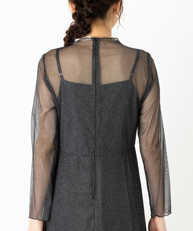 kaene カエン ラメチュールメロウドレス ブラック系 | 結婚式