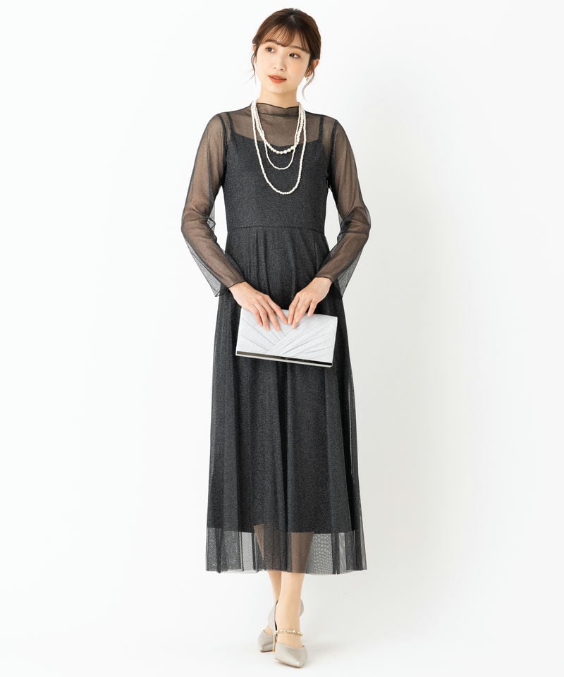 kaene カエン ラメチュールメロウドレス ブラック系 | 結婚式