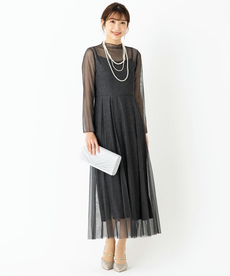 kaene カエン ラメチュールメロウドレス ブラック系 | 結婚式