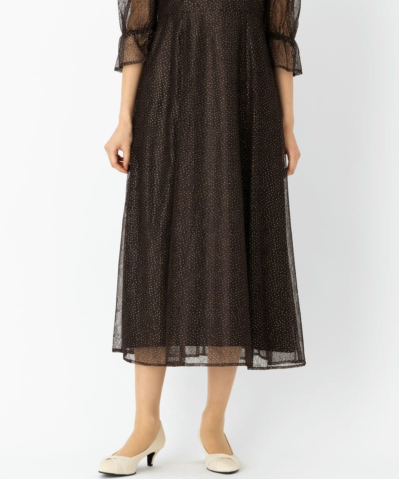 Aimer エメ グリッターレースフィット&フレアドレス ブラウン系 | 結婚