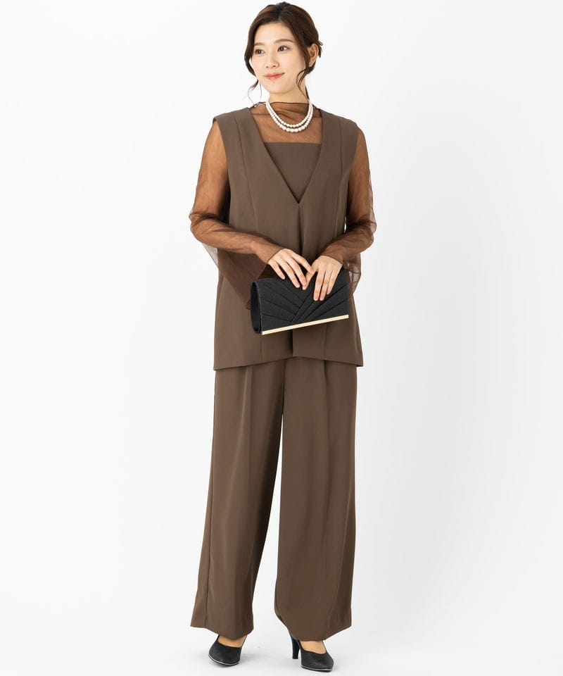 Select Shop 【パンツドレス2点SET】チュールレイヤードトップスワイド