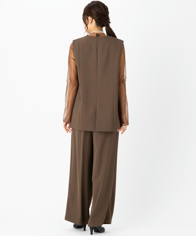 Select Shop 【パンツドレス2点SET】チュールレイヤードトップスワイド