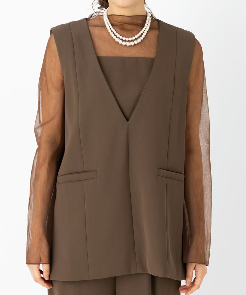 Select Shop 【パンツドレス2点SET】チュールレイヤードトップスワイド