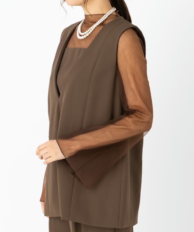 Select Shop 【パンツドレス2点SET】チュールレイヤードトップスワイド