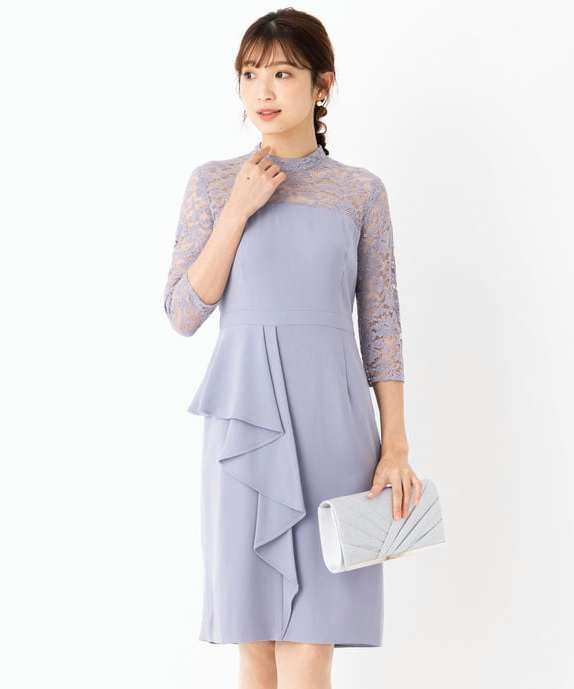 SNIDEL スナイデル シノワズリレースドレス その他 x ブルー系 | 結婚