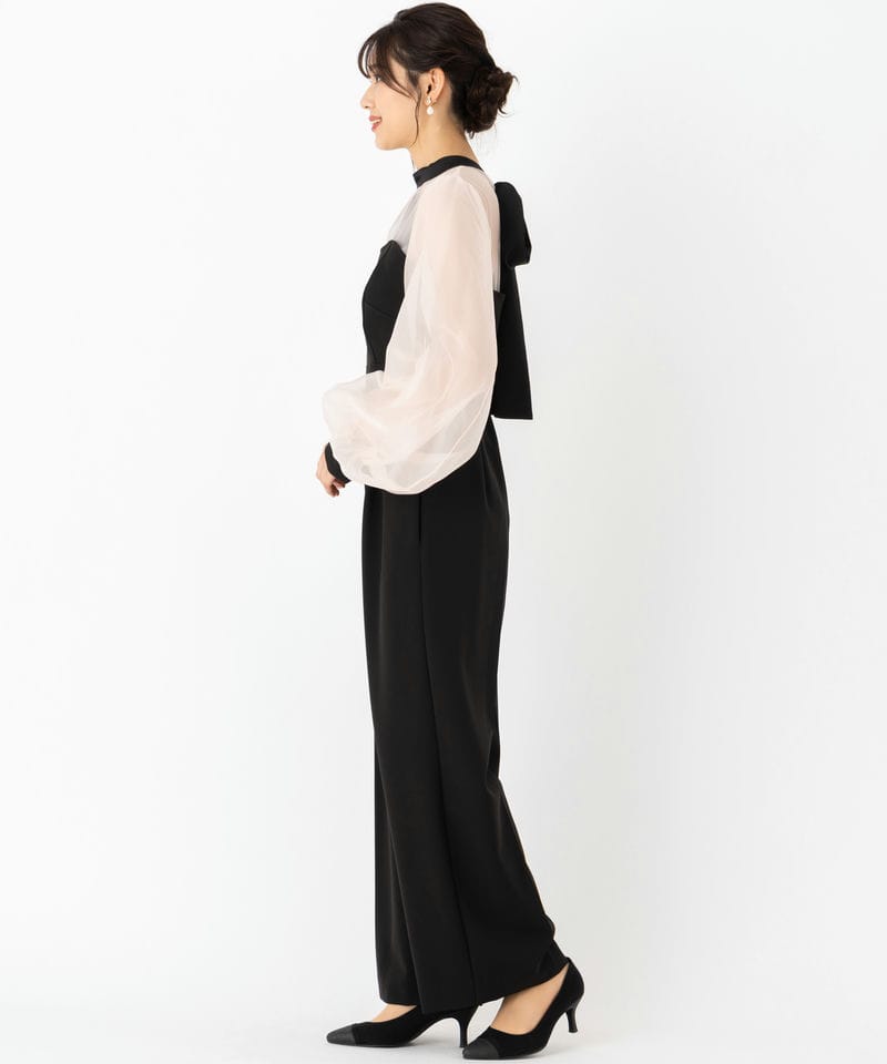 SNIDEL スナイデル シアーTOPSベアオールインワン ブラック系 | 結婚式