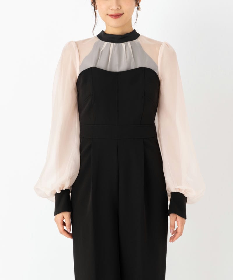 SNIDEL スナイデル シアーTOPSベアオールインワン ブラック系 | 結婚式