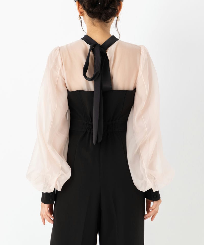 SNIDEL スナイデル シアーTOPSベアオールインワン ブラック系 | 結婚式