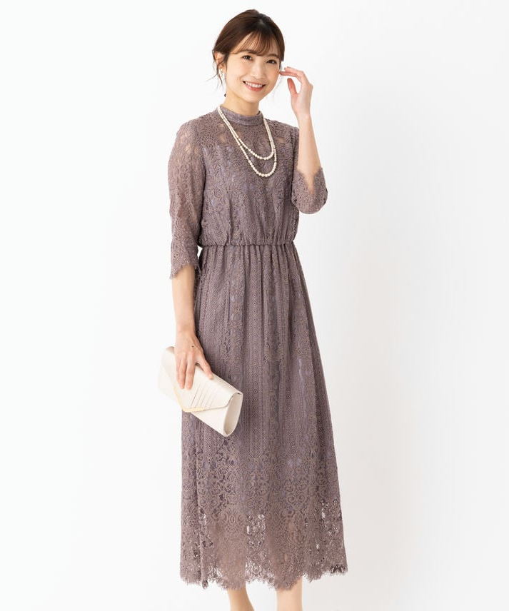 ストロベリーフィールズグレース　グラッセドレス STRAWBERRY-FIELDS ストロベリーフィールズ ボタニカルリーフレース