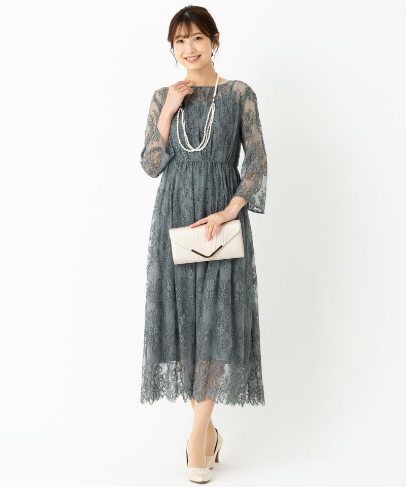 URBAN RESEARCH アーバンリサーチ 配色レースミディドレス その他 x