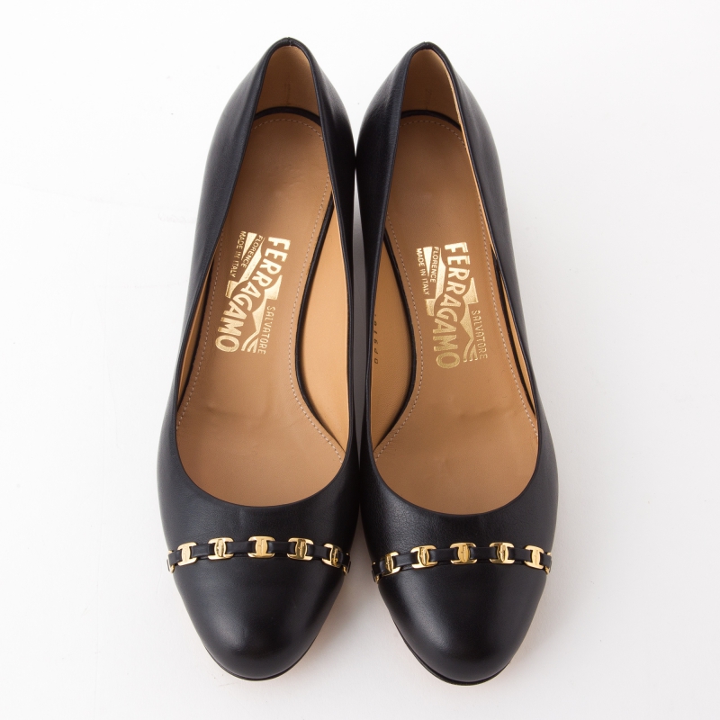 Salvatore Ferragamo フェラガモ レザーパンプス ブラック系 | 結婚式